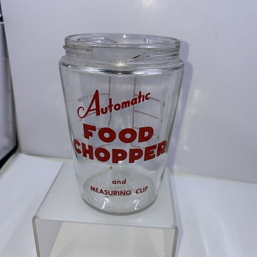 VINTAGE Glass Automatic Chopper and Measuring Cup Jar Only